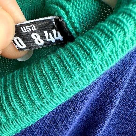 LOVE MOSCHINO Striped T-Shirt Dress Rainbow Sequin Retro Colorful Size 8 - Picture 7 of 8